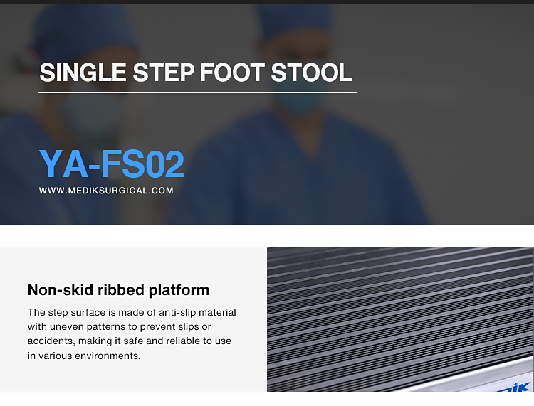 YA-FS02 Stainless Steel Single Step Foot Stool For Hospital