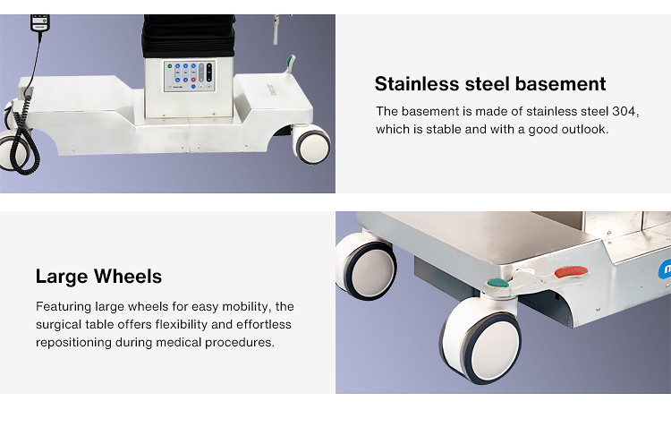 YA-12E Stainless Steel Electric Surgical Operation Table On Wheels