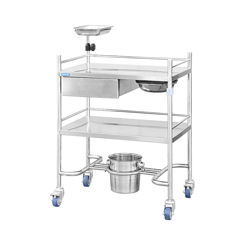 MK-S03B Stainless Steel Dressing Trolley With Bucket Bowl